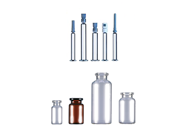 A picture showing 14 very different types of prefilled syringes and vials that are compatible with the Krysalid systems